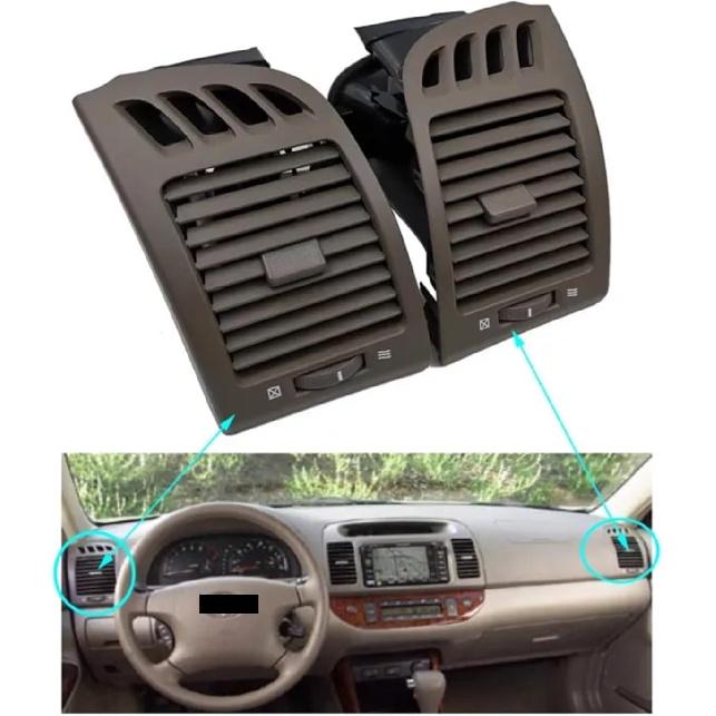 1Pair Compatible With Toyota Camry 2001-2006 Car Front Air Conditioner Outlet Grille 55650-AA020 55650-AA030 AC Air Vent Assembly(Woodgrain)
