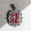 Gesi'en Luxury Ice Flower Pendant with Inlaid Pink Zircon