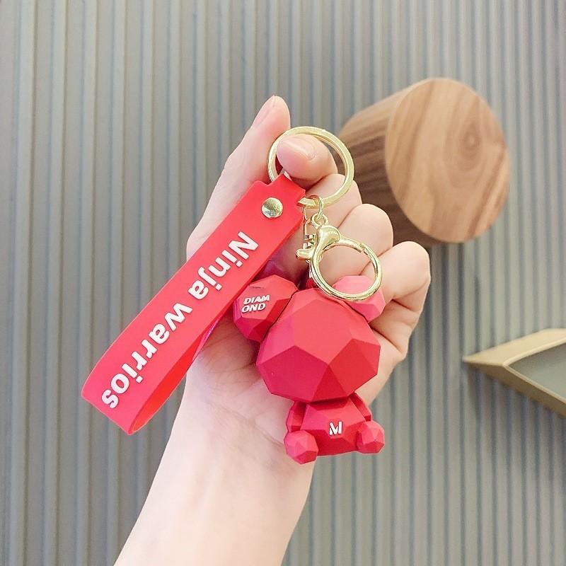 Cute Cartoon Bear Silicone Keychain Creative Bag Pendant Wholesale Key Buckle