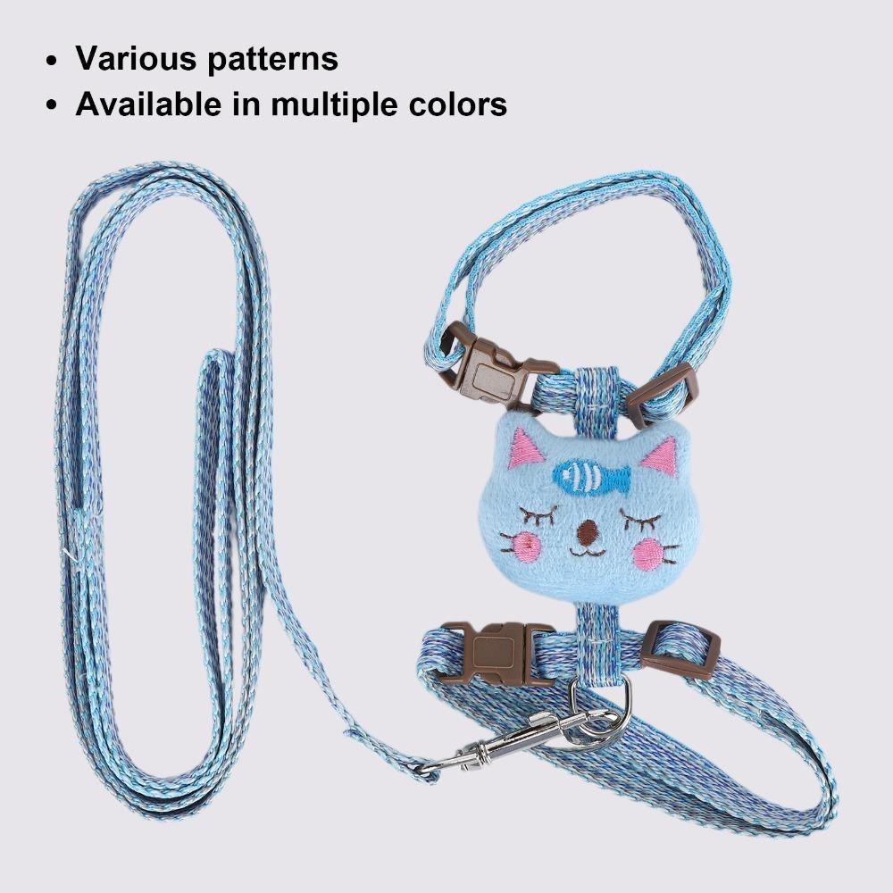 Escape-Proof Cat Harness with Leash Adjustable Pet Walking Harness Outdoor Use