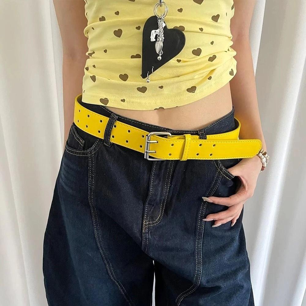 Double-Breasted Wide Waist Belt Versatile Dress Jeans Belt American Women's Belt  Waist Accessories