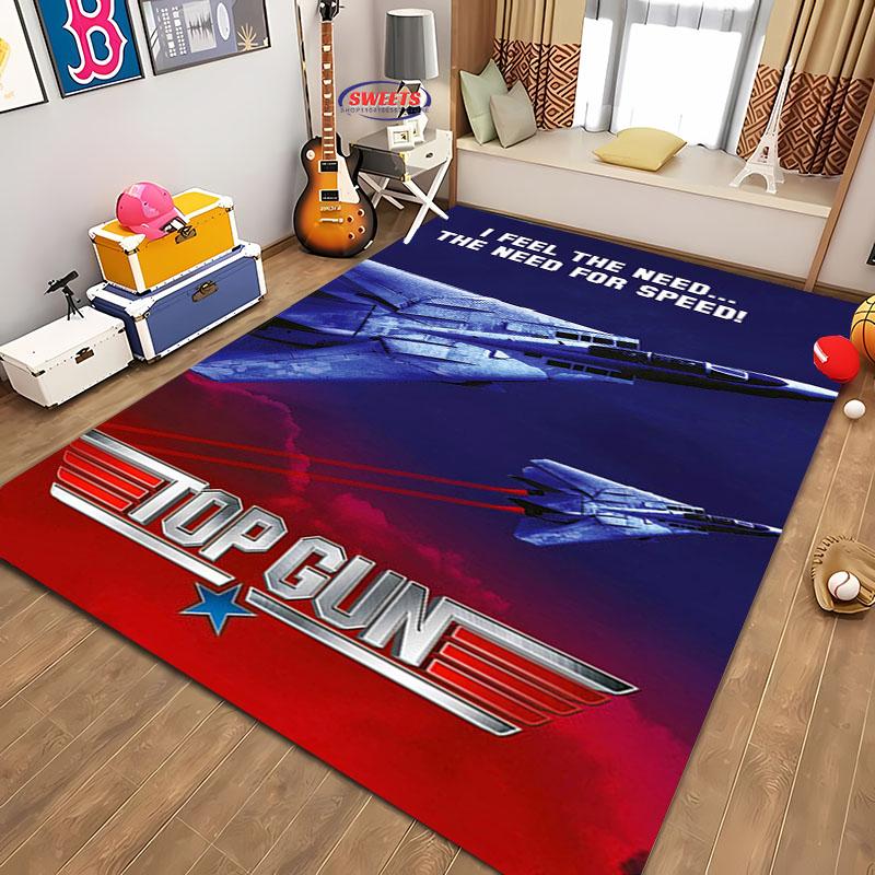 Classic Movie Carpet Top Gun Tom Cruise Rug for Home Living Room Bedroom Sofa Doormat Decor,kid Area Rug Non-slip Floor Mat Gift