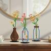 3 Pieces Line Vase Set Black Floral Iron Decorations Modern Aesthetic Metal Art Statue Wall Art Table Vase Home Decor