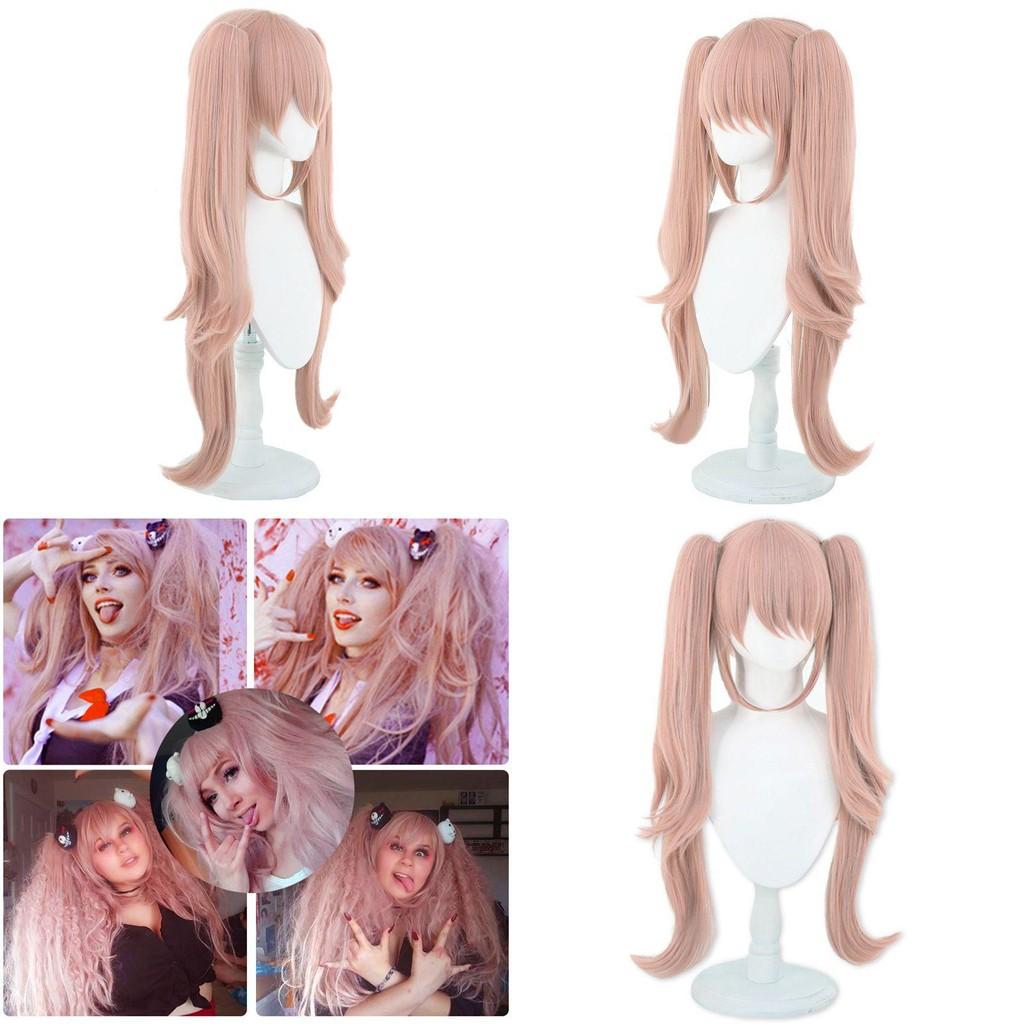 Stunning Danganronpa Junko Enoshima Cosplay Wig With Cute Bear And Bunny Hairclips