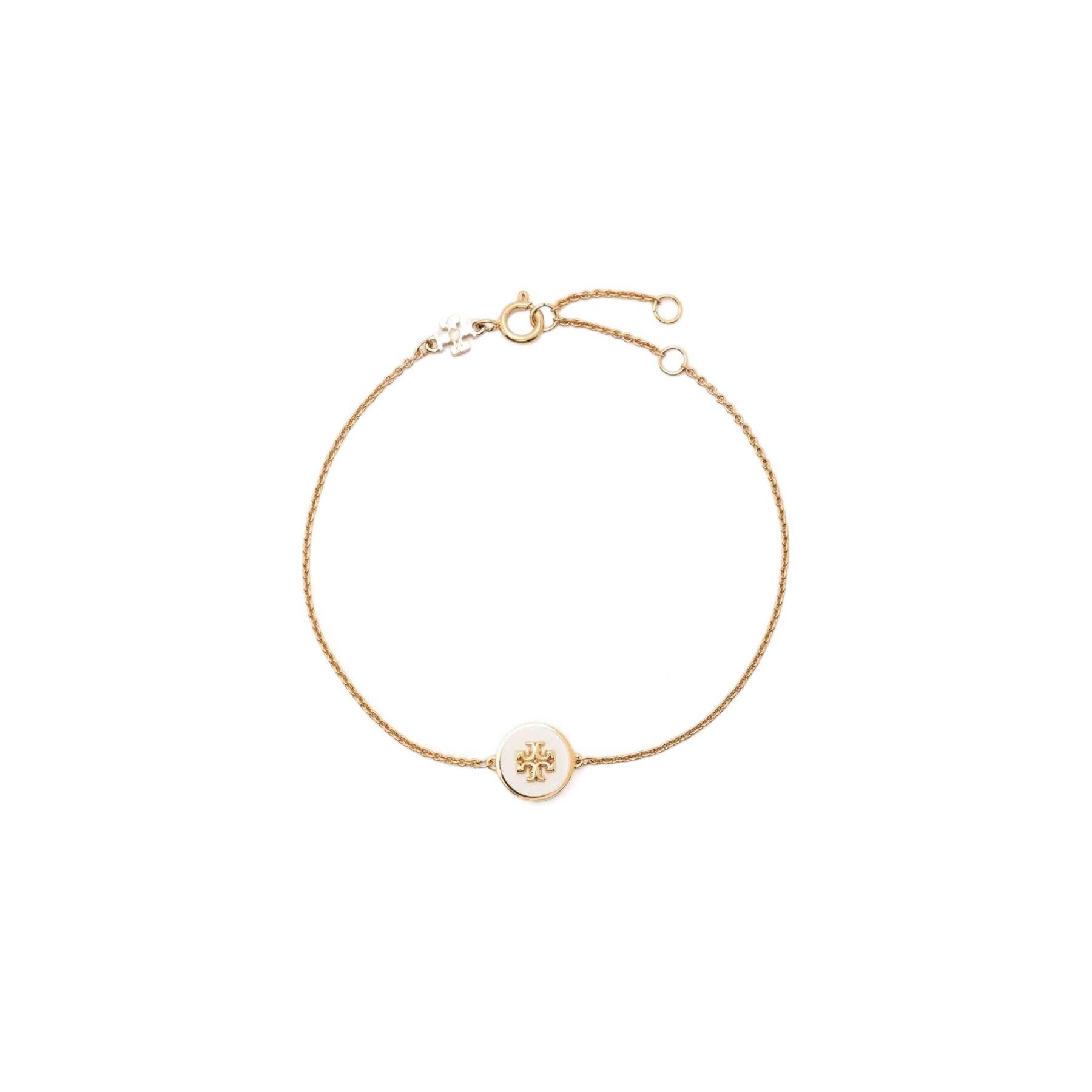 Tory Burch Brass Enamel Logo Pendant Fashion Bracelet Women bracelets Gold 90284-700 Gold,F