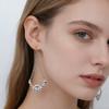 Cazador Lotus 7 Chakra Flower Drop Earrings for Women Stainless Steel Yoga Meditation Jewelry Clear Zircon Earrings Amulet Gift