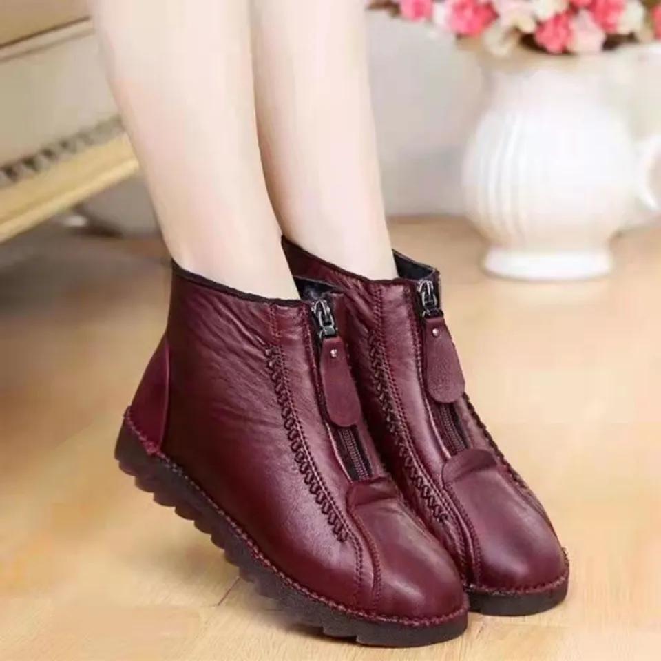 Autumn Winter Shoes Plush Insulation Shoes Anti-slip Wear-resistant Women's Flat Shoes