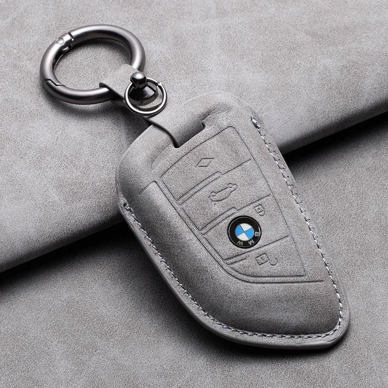Nuovo 2025 Custodia Portachiavi Auto in Pelle Scamosciata Cover Guscio Portachiavi per BMW X1 X3 X5 X6 X7 Serie 1 3 5 6 7 G20 G30 G11 F15 F16 G01 G02 F48 Acce