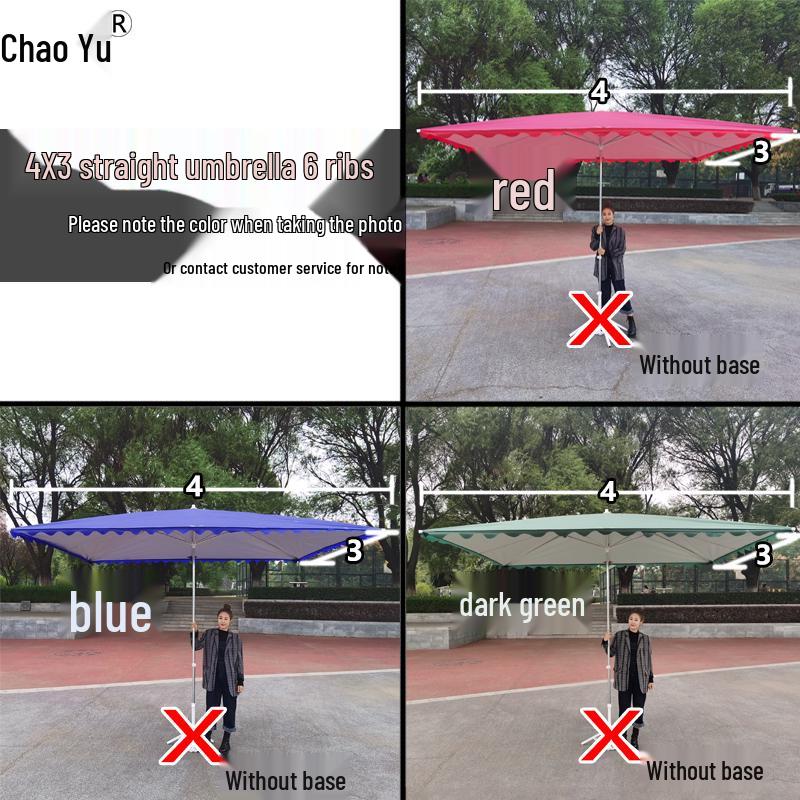 Foldable Outdoor Commercial Sunshade Umbrella with Tilt and Awning