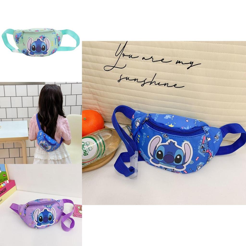Lilo Stitch Cartoon Kids Waist Bag With Breathable Nylon For Daily Use
