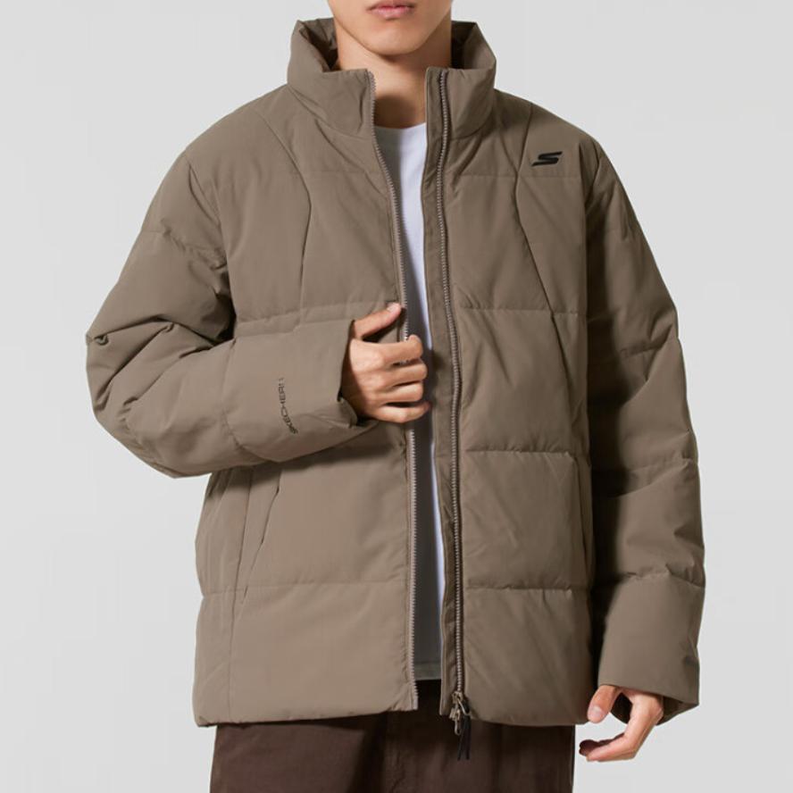 Skechers Solid Color Comfortable Down Jacket Men Outerwear P425M020-00YF