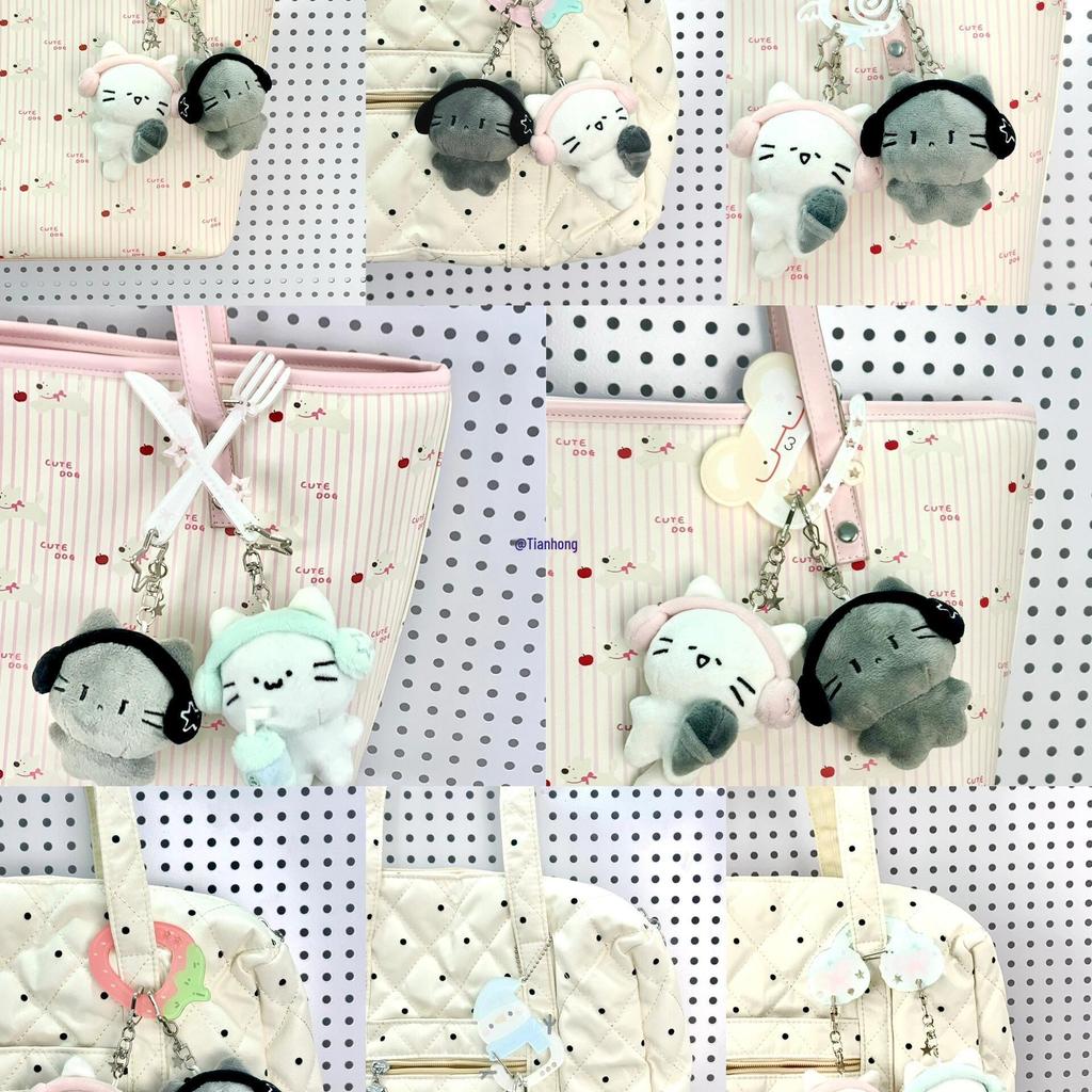 2025 Cute Cartoon Carabiner Keychain: Mengmeng Knife & Fork Ita Bag Pendant