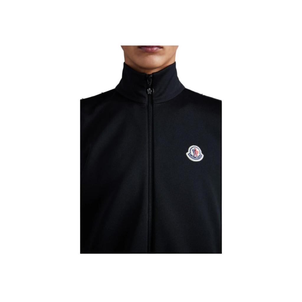 Moncler Ss22 Solid Color Stand Collar Zipper Stud Detail Long Sleeve Jacket Sweatshirt Men jackets Black H20918G00003899A1999