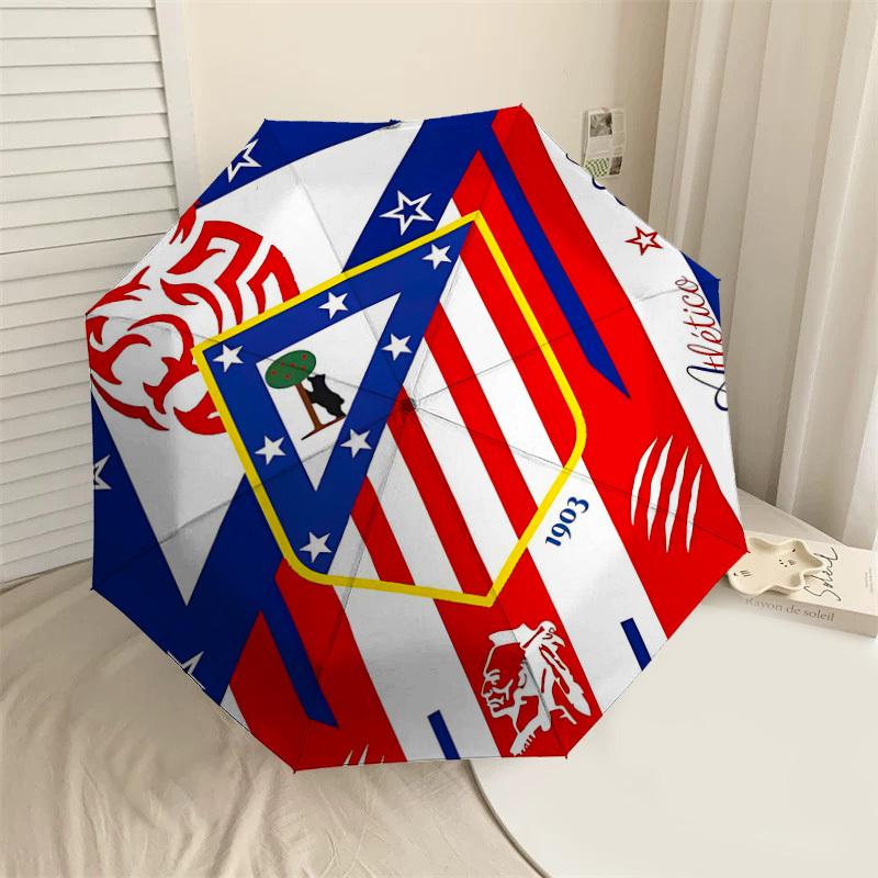 

1PC Atletico Madrid Umbrella-8-Rib Reinforced, Automatic Open, Lightweight & Durable, Cute Fashion Accessory for Outdoor-Y0360