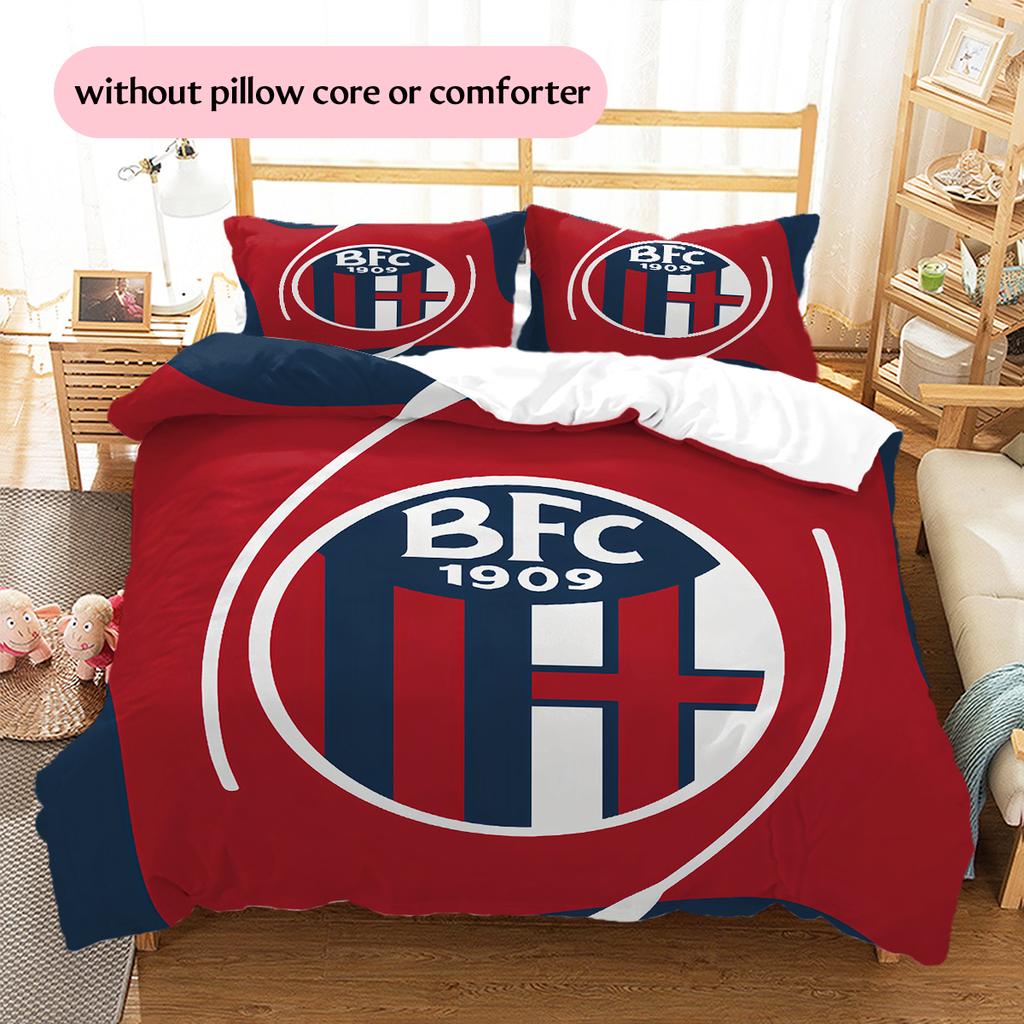 Bologna FC Pattern Bedding Home Decoration Birthday & Festival Gift (1 * duvet cover + 2 * pillowcase, without core)