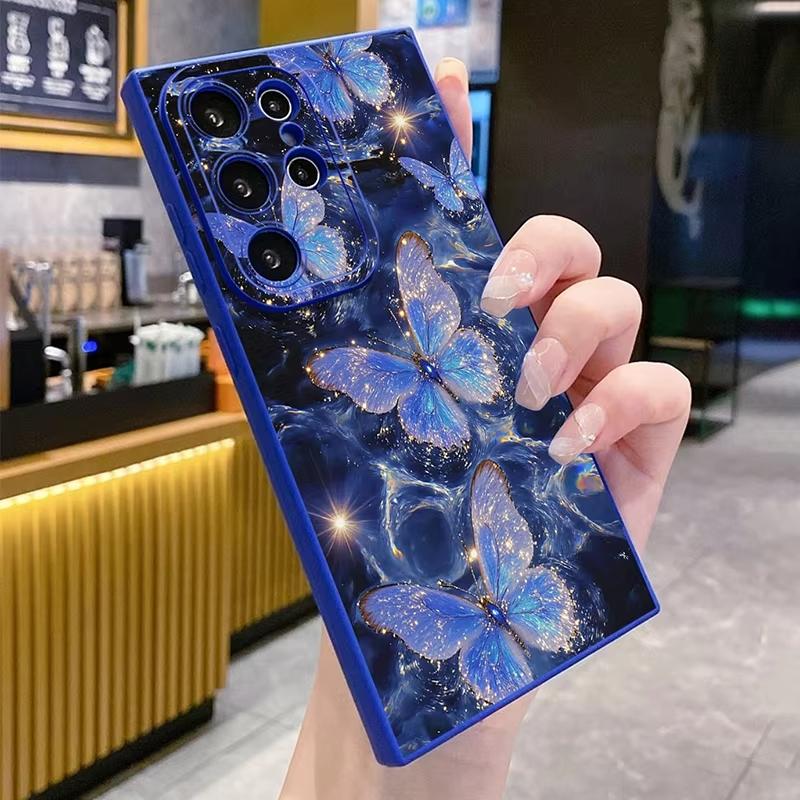 Blue Butterfly Pattern Soft Phone Case For iPhone 17 Pro Max Cases iPhone Air XS Max XR X 16 Plus 15 14 13 12 11 17Air 16E Cover