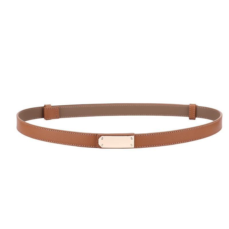 Ladies Belt Double-Sided Leather High-Quality Lock Buckle Waist Thin Belt With Dress Decorative Cowhide Belt Women