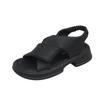 2025 Women's Stylish Thick-Soled Casual Sandals - Simple Solid Color Beach Shoes