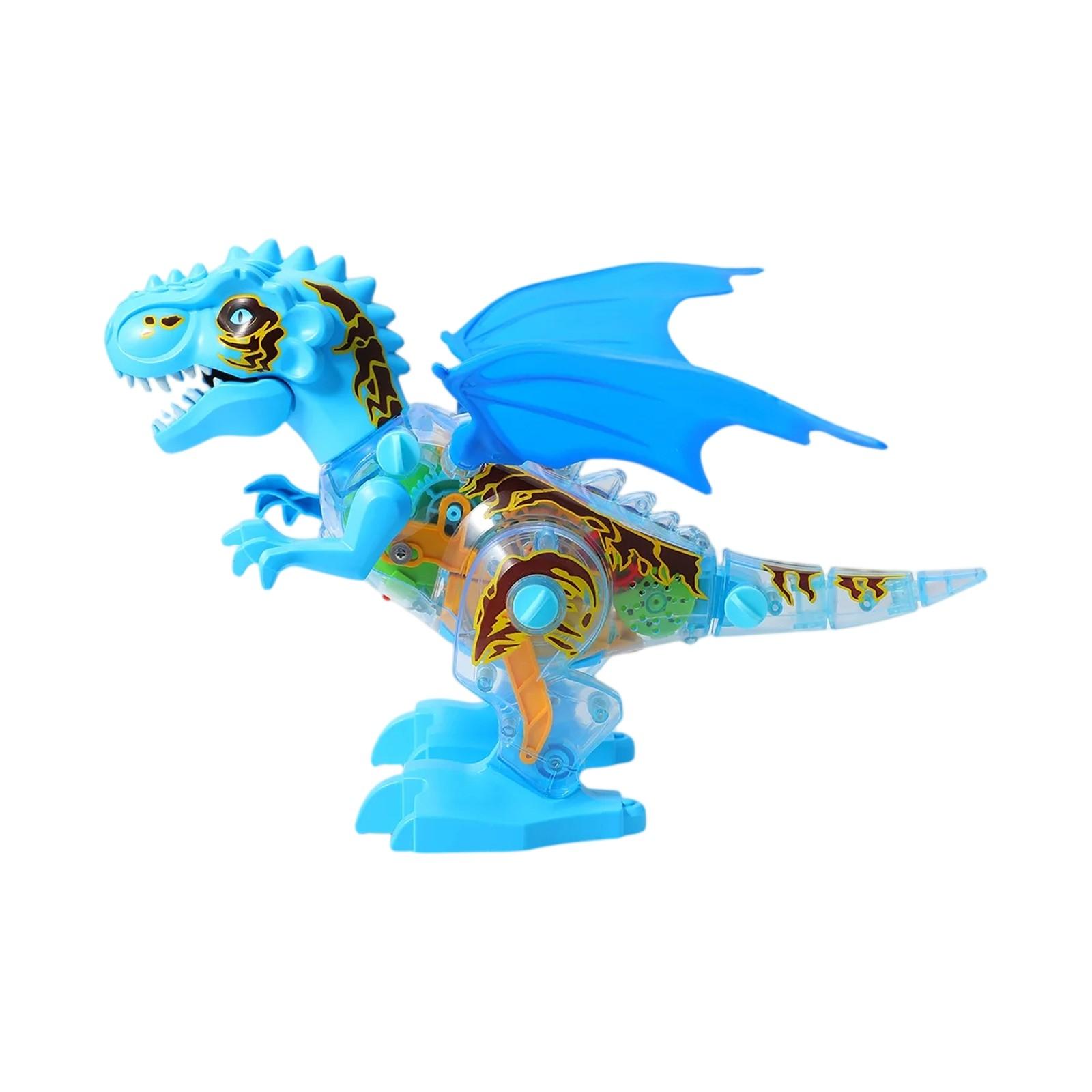 

Electric Spray Mechanical Dinosaur Toy DIY Disassembly Dinosaur Walking With Music And Light Gear Tyrannosauruss Rexs One Size синій