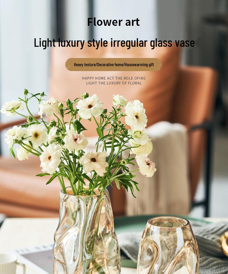 Nordic Style Irregular Glass Vase for Desktop Hydroponics