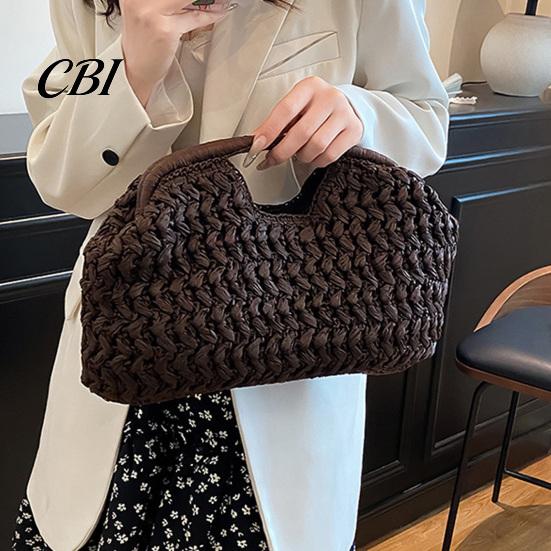 Trendy Straw Handbag Large Clutch Bag, Woven Women Handbag, Compact Everyday Top Handle Satchel Purse for Summer Beach Vacation
