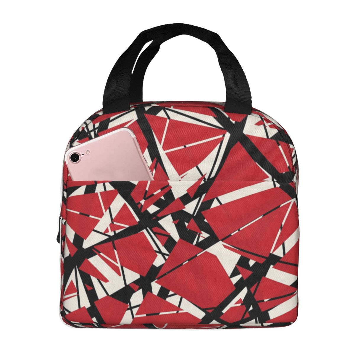 EVH Authentic Stripes Design (red) Insulated Lunch Bag for Women Office Cooler Thermal Food Box Tote Lunch Boxes Container One Size