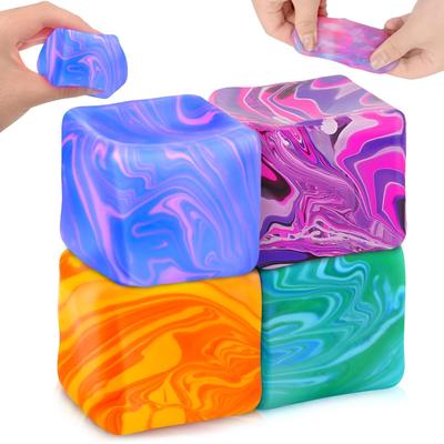 Estetický ledový kostičkový squishy: Průhledná maltózová mačkací hračka, Kreativní ozdoba na kancelářský stůl, Senzorická hračka pro soustředění