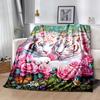 Tiger And Roses Blanket Suitable for Offices, Travel, Living Rooms Also a Good Gift for Friends and Family Suitable for All Seasons.