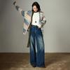 Chuyu Women's Warm Lycra Stretch Wide-Leg Shaping Jeans