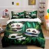 Cute Panda Trio On Bamboo Forest Bedding Set (1 Duvet Cover, 2 Pillowcases, Duvet Not Included) Sofas