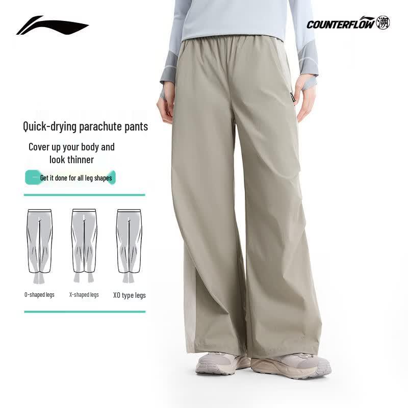 Li-Ning Women s Quick-Dry Straight Parachute Pants M