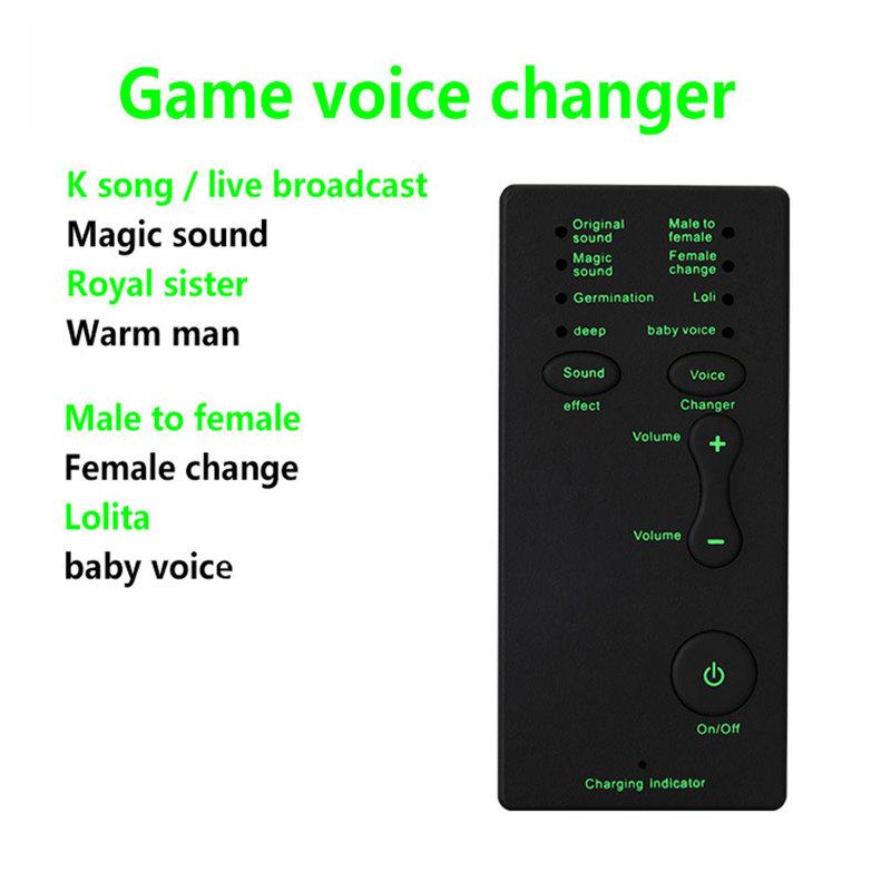 New Voice Changer Mini Portable 8 Voice Changing Modulator Adjustable Voice Amplifier Sound Card for PS4 Xbox IPad iPhone Laptop