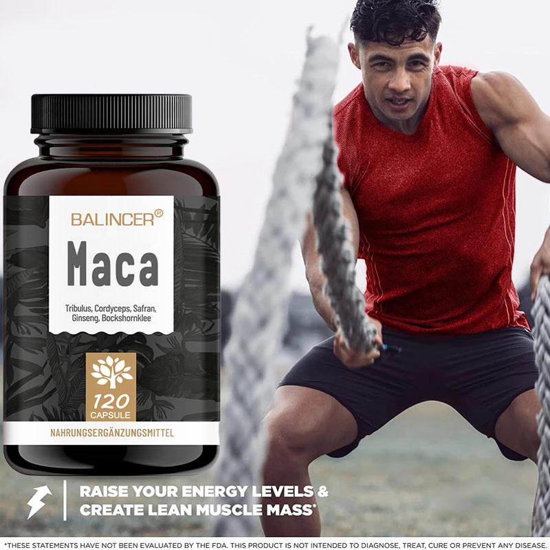 Maca Capsules | 120 Capsules | Cordyceps | Ginseng | Boosts Energy & Muscle Mass