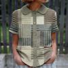 Women's Casual Fashionable Printing O Neck Button Short Sleeved Top