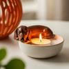 Hand-Painted Puppy Candle Holder Votive Tealight Candle Stand Living Room Bathroom Candlestick Decoration Table Centerpiece Ornament