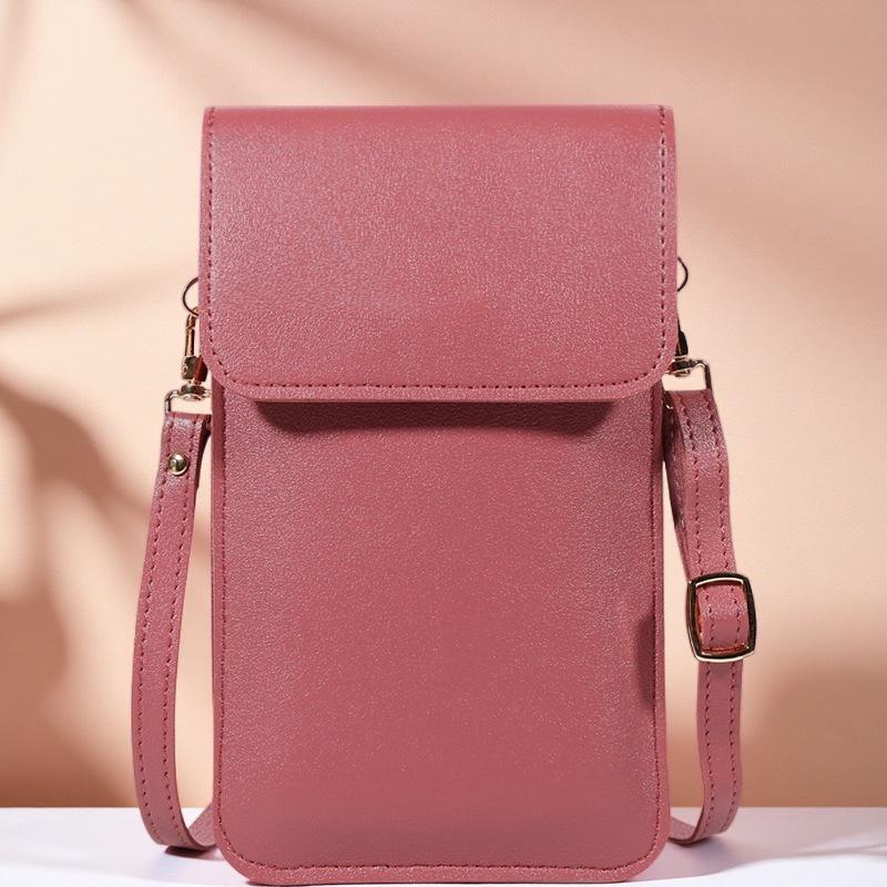 Damen Touchscreen PU-Leder Crossbody Handytasche - Klein, Einfach, Vertikaler Stil für den Sommer