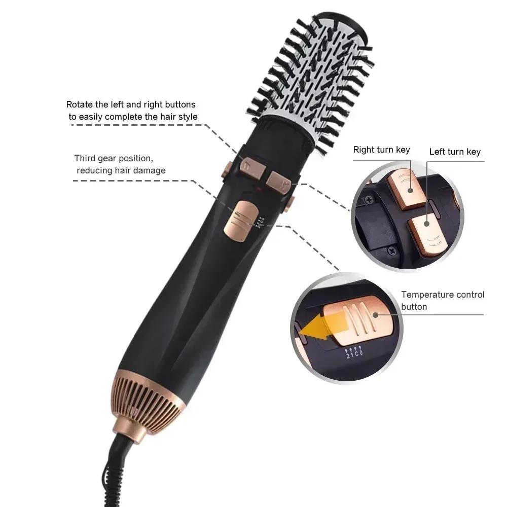 Hot Air Brush 4 Head Replaceable Hair Dryer Comb Electric Straightener Negative Ions Blower Curler Hair Machine Home-appliance