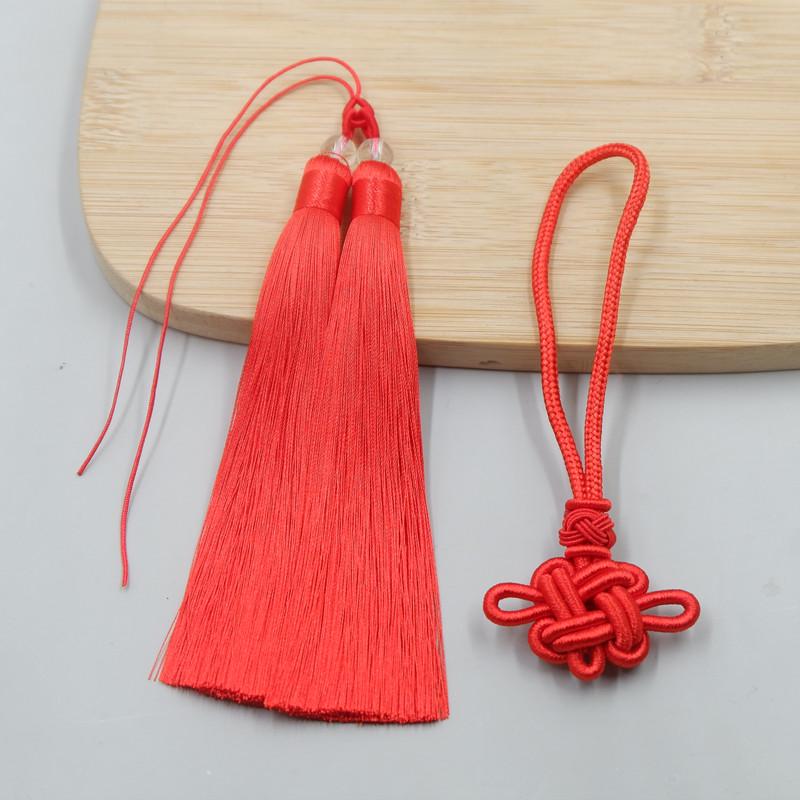 Auspicious Two-Tone Tassel Knot Pendant: Ancient Style Car Hanging Ornament