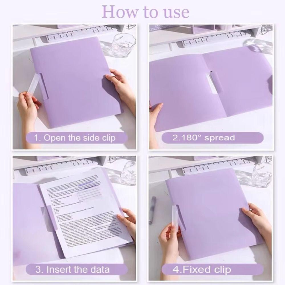 5Pcs Waterproof A4 File Folder Dustproof Paper Organizer Rotating Side Opening Folder  School Office