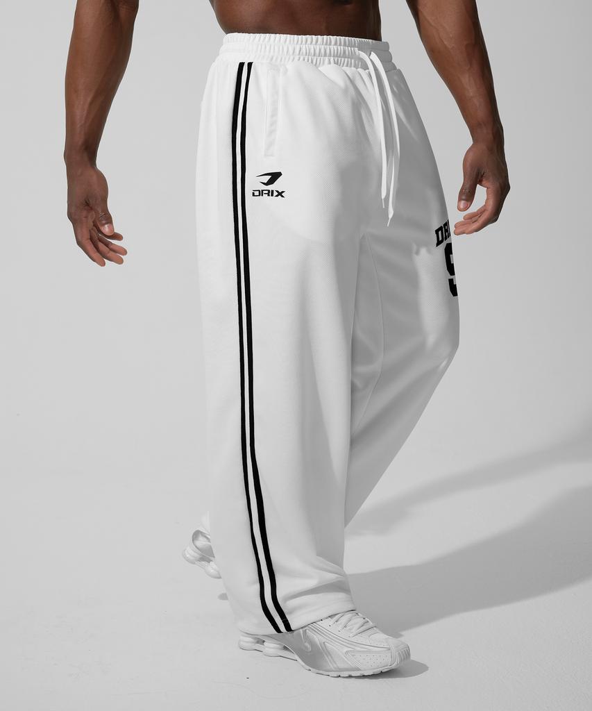 DRIX (Summer) Track Line Graphic Mesh Wide Pants_White
