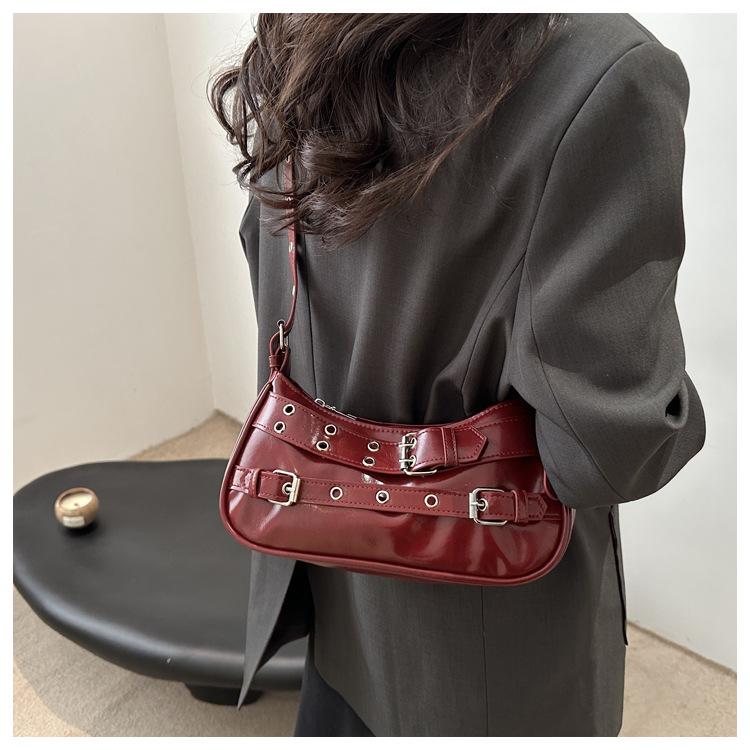 New Korean Style Underarm Bag for Women Soft Touch Faux Leather Shoulder Purse Minimalist Design Chic Handbag