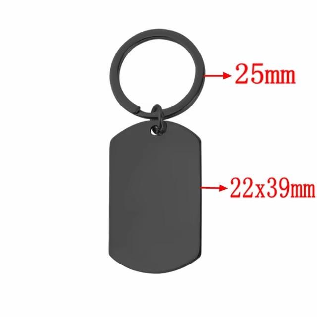 10Pcs/Lot Strip Blank Mirror Polished Stainless Steel Keychain For DIY Custom Women's Men's Keychain
