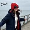 Caldo Berretto Morbido in Acrilico Lavorato a Maglia con Occhiali Unisex Cappello Invernale Foderato in Pile Antivento Termico Cuffia per Ciclismo Sci Moda da Strada