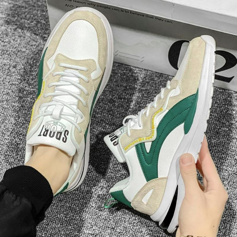 Herrenschuhe Outdoor-Sneaker 2025 Mode Leichte Laufschuhe PU-Leder Tennisschuhe Mesh Schnürschuhe Freizeitschuh Tenis Hombres