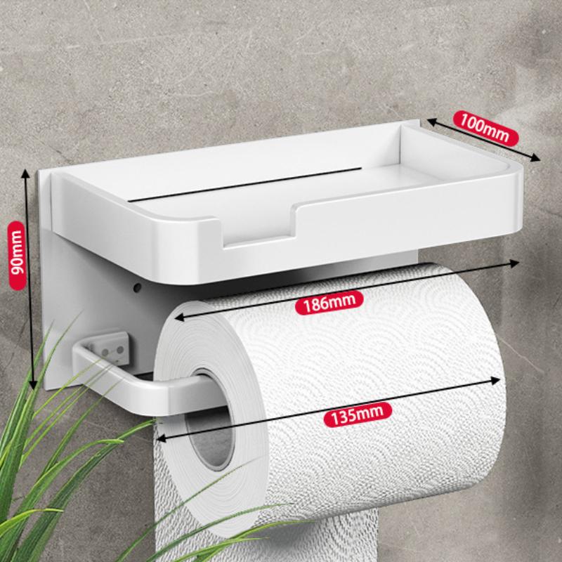 

Black Gold Toilet Paper Holder Bathroom Wall Mount Multifunction WC Paper Phone Holder Shelf Towel Roll Shelf Accessories белый