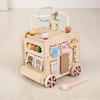Wooden Activity Bus Multifunctional Shape Sorter with Beads Educational