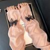 Cute Ice Silk Women's Sleeves Bow Decor Loose Fit Arm Sleeve Sun Protection UV Protection Ice Sleeves Summer Outdoor