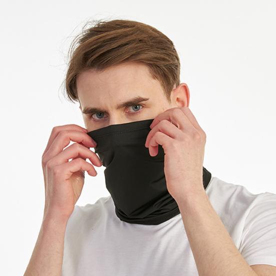 Cycling Face Guard Elastic Sweat Absorption Breathable Fabric Solid Color Windproof Riding Stretchy Sunscreen Face Guard Neck Cover Cycling Supplies