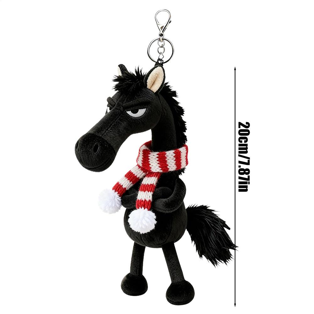 

2026 Year of the Horse Plush Toy Pendant Year of the Horse Mascot Bag Pendant Key Charm Car Interior Pendant чёрный