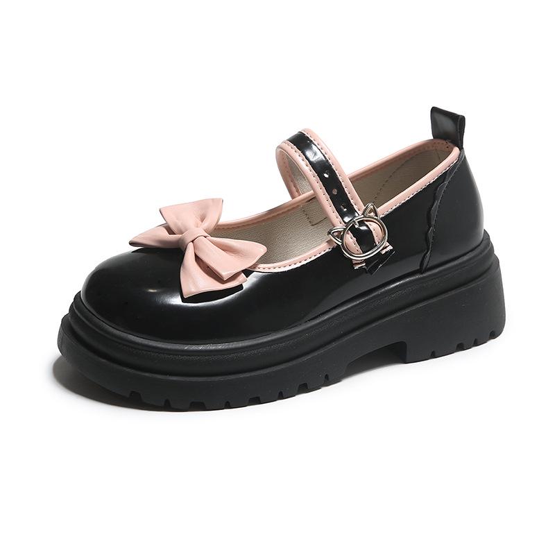 Women s 2025 Mary Jane Shoes with Thick Sole and Bow - French & Japanese JK Style 38
